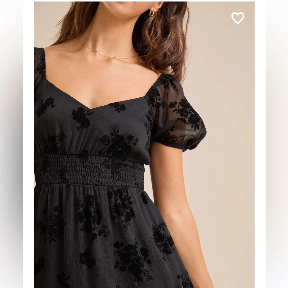 NWT Altar’d State Black Floral Mini Dress - Picture 2 of 9